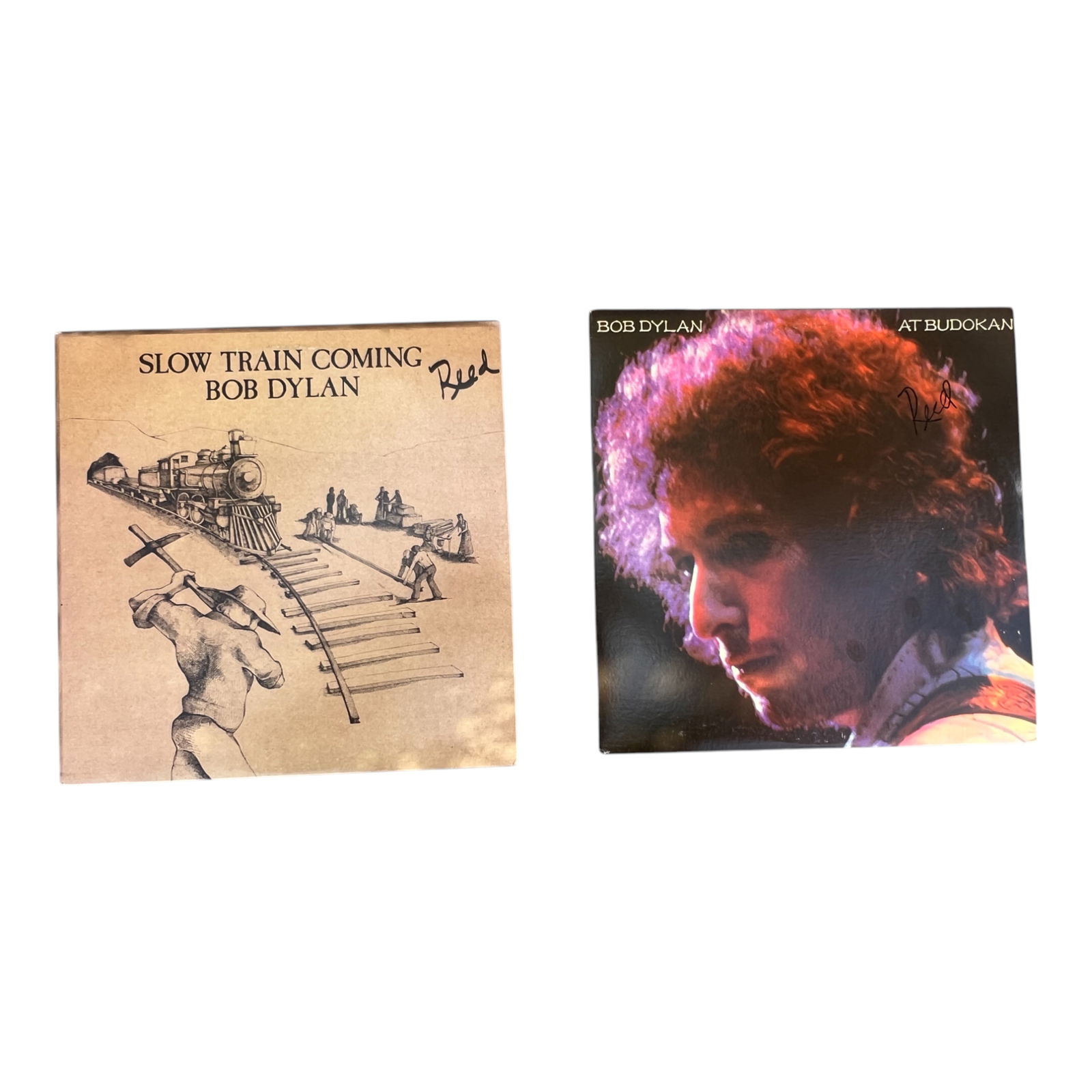 Vintage Vinyl LP Record Collection Lot – Bob Dylan Slow Train Coming & Bob Dylan at Budokan: This vintage vinyl LP collection features two distinct albums from Bob Dylan, capturing different phases of his legendary career. Included in this lot are Slow Train Coming (1979), Dylan’s first alb