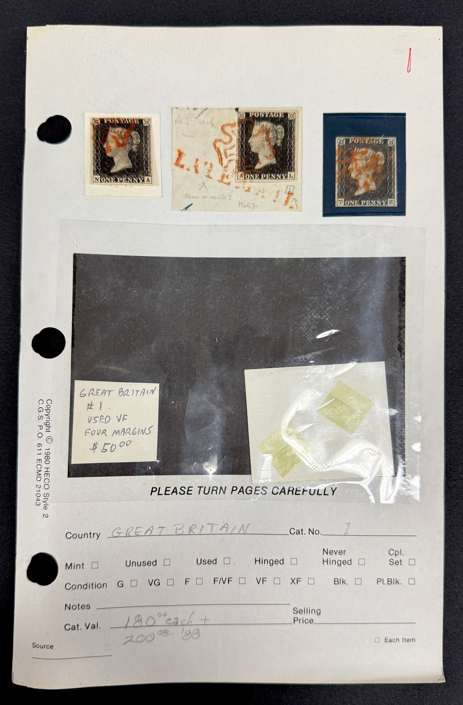 1840 Queen Victoria, 1819-1901 Great Britain Black Stamp