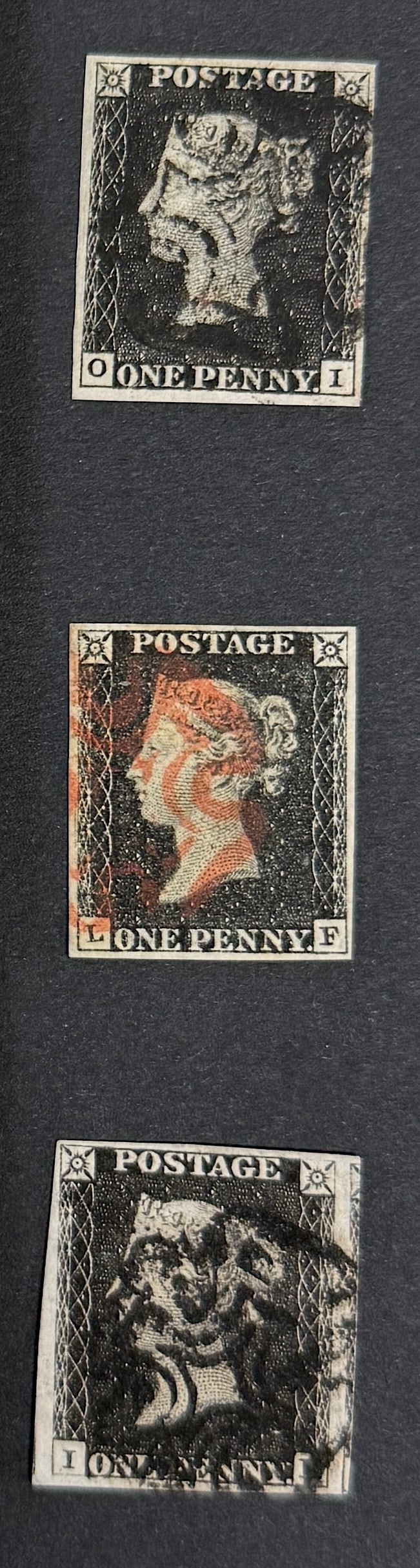 1840 Queen Victoria, 1819-1901 Great Britain Black Stamp (1 of 6)