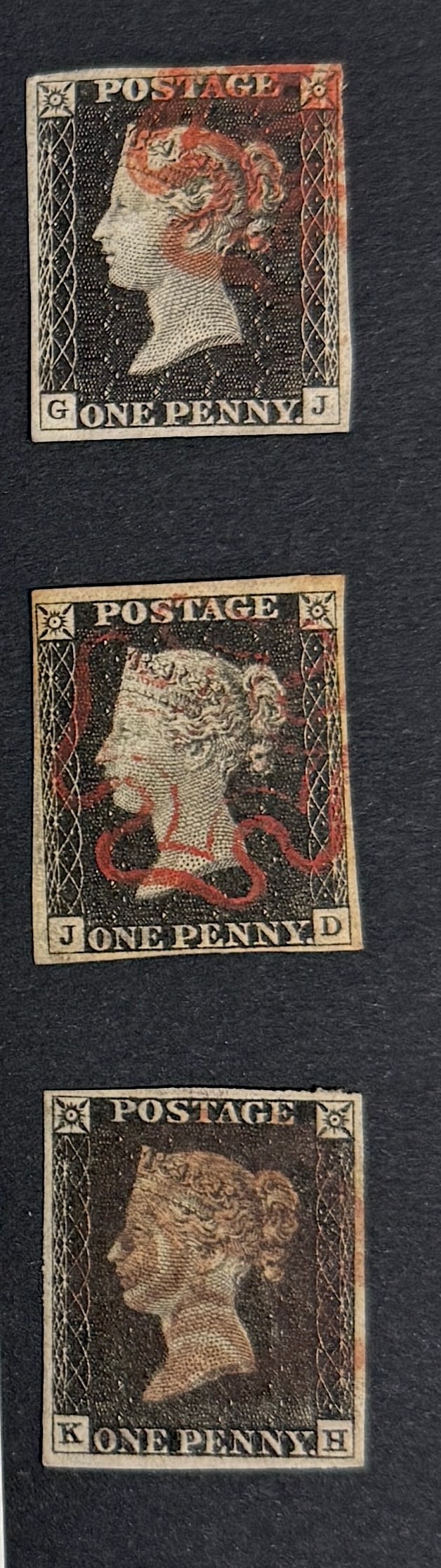 1840 Queen Victoria, 1819-1901 Great Britain Black Stamp (1 of 6)