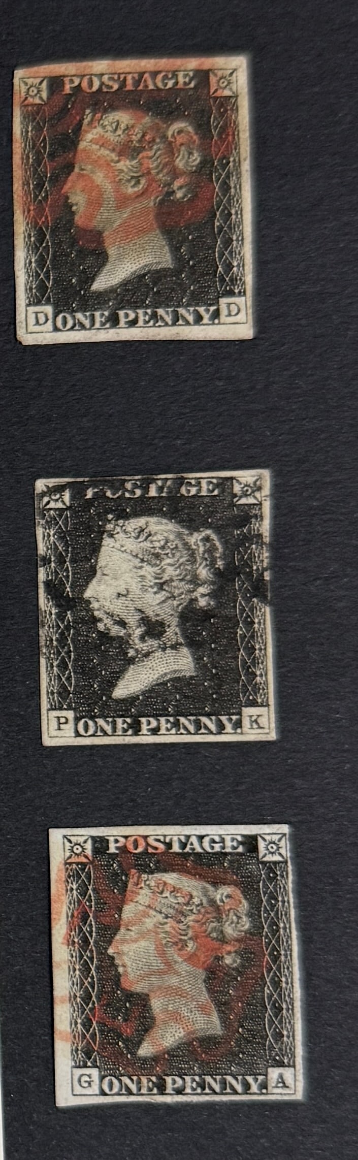 1840 Queen Victoria, 1819-1901 Great Britain Black Stamp (1 of 6)