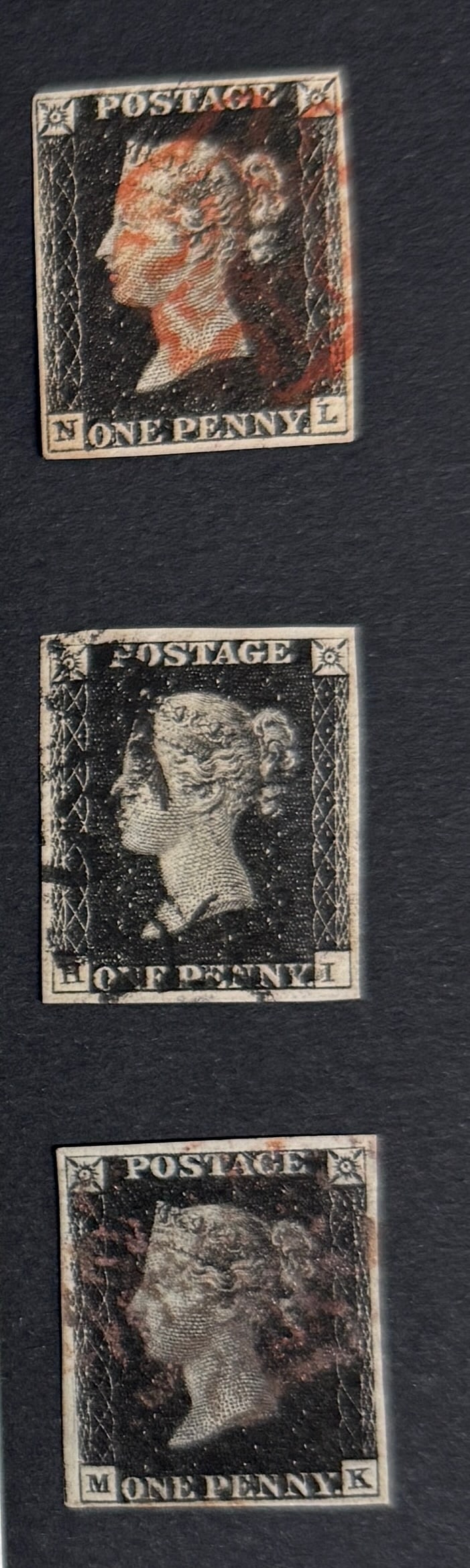 1840 Queen Victoria, 1819-1901 Great Britain Black Stamp (1 of 6)
