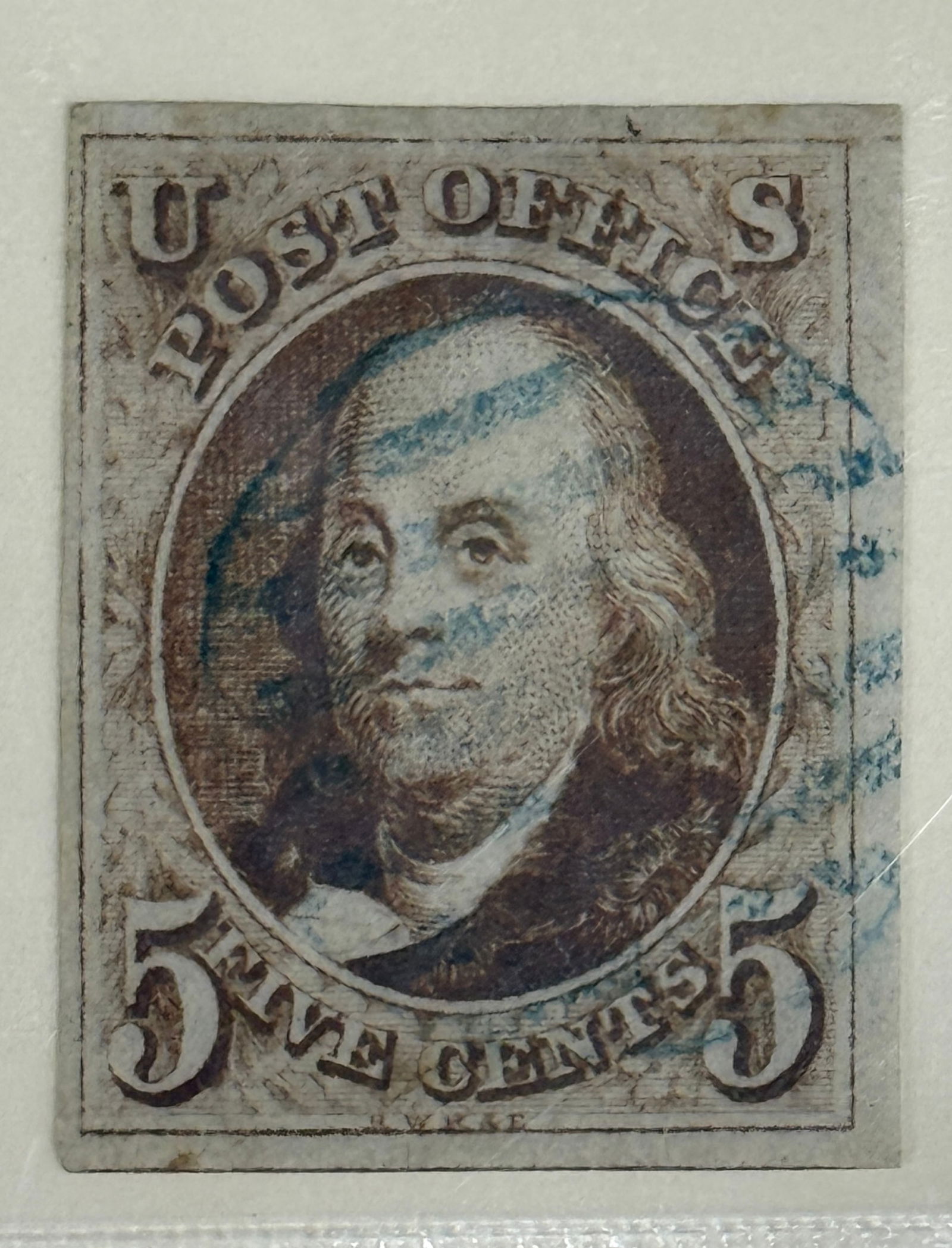 1847 Benjamin Franklin Reddish Brown United States of America Stamp (1 of 2)