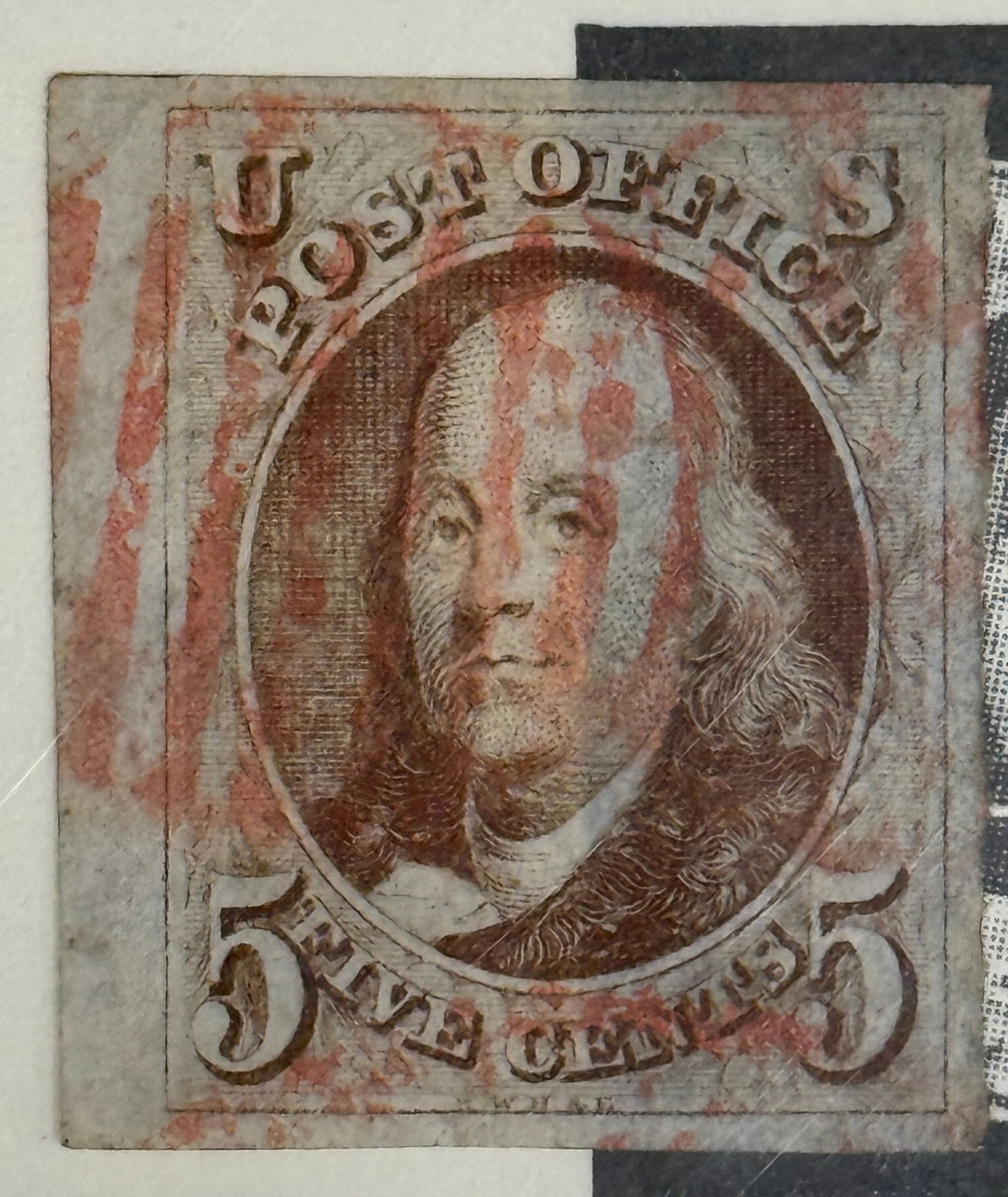 1847 Benjamin Franklin Reddish Brown United States of America Stamp (1 of 2)