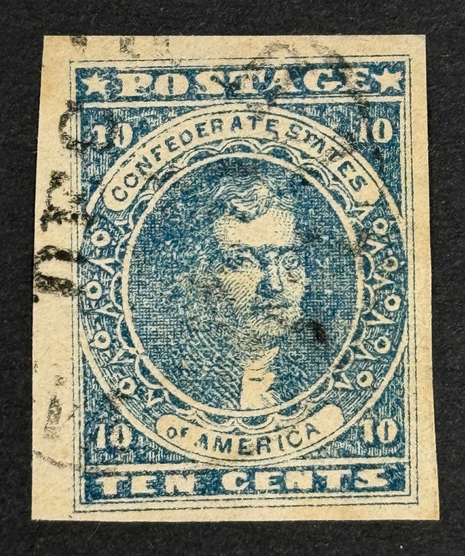President Thomas Jefferson - Confederate States Dark Blue Stamp (1 of 3)