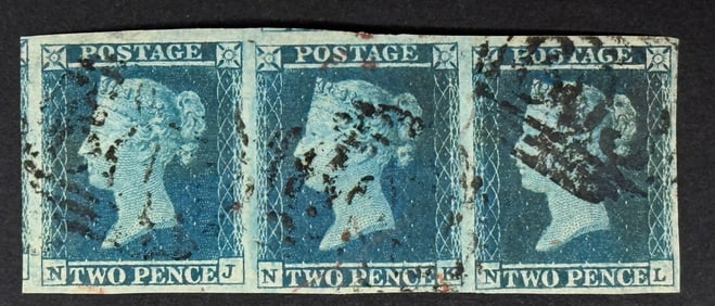 1841 Queen Victoria Great Britain Stamp Strip of 3
