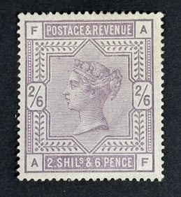 1883-1884 Queen Victoria Grat Britain Violet Bluish Paper 2P6S Stamp