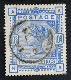 1883-1884 Queen Victoria Great Britain Ultramarine White Paper Stamp