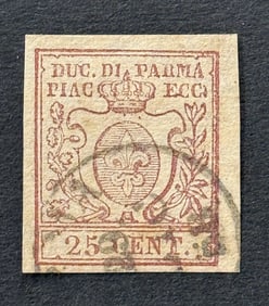 1857-1859 Coat of Arms New Drawing Brown Imperforated Stamp