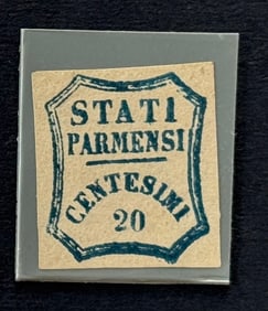 Italian States Parma XF Stati Parmensi Stamp with Certificate