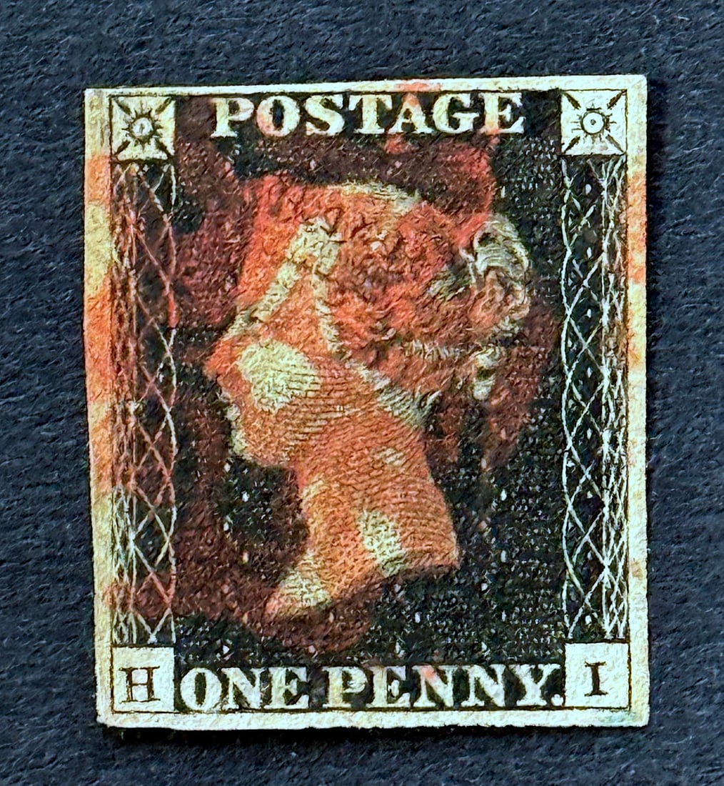 1840 Queen Victoria - Black Imperforated Great Britain Stamp (1 of 3)