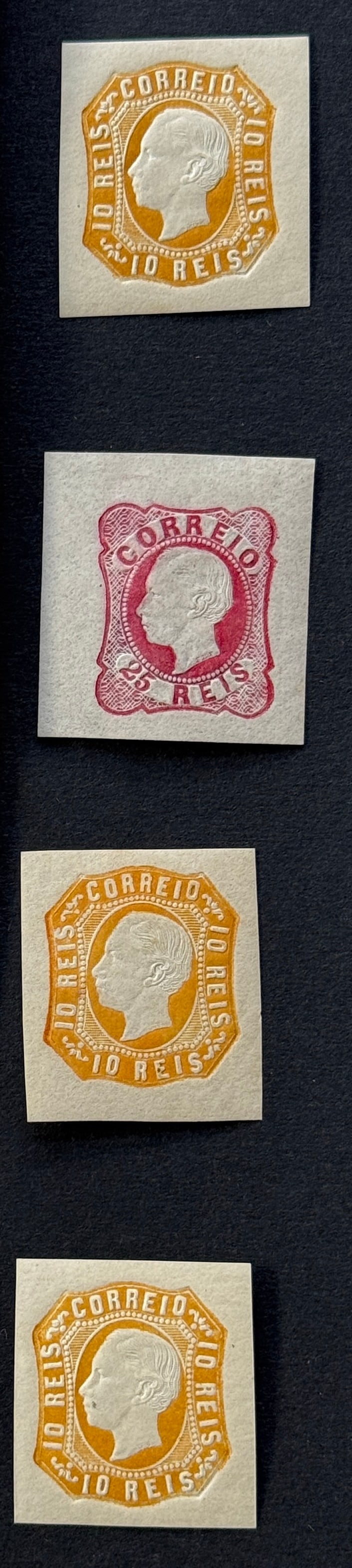 1862 King Luis I Imperforated Engraving Portugal Stamps (1 of 5)