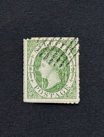 1863 Queen Victoria - New Watermark Perforated Emerald Green Stamp
