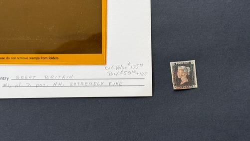 1840 Queen Victoria, 1819-1901 Great Britain Black Stamp