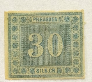 1866 New Daily Stamps Preussen Imperforated Green Stamp
