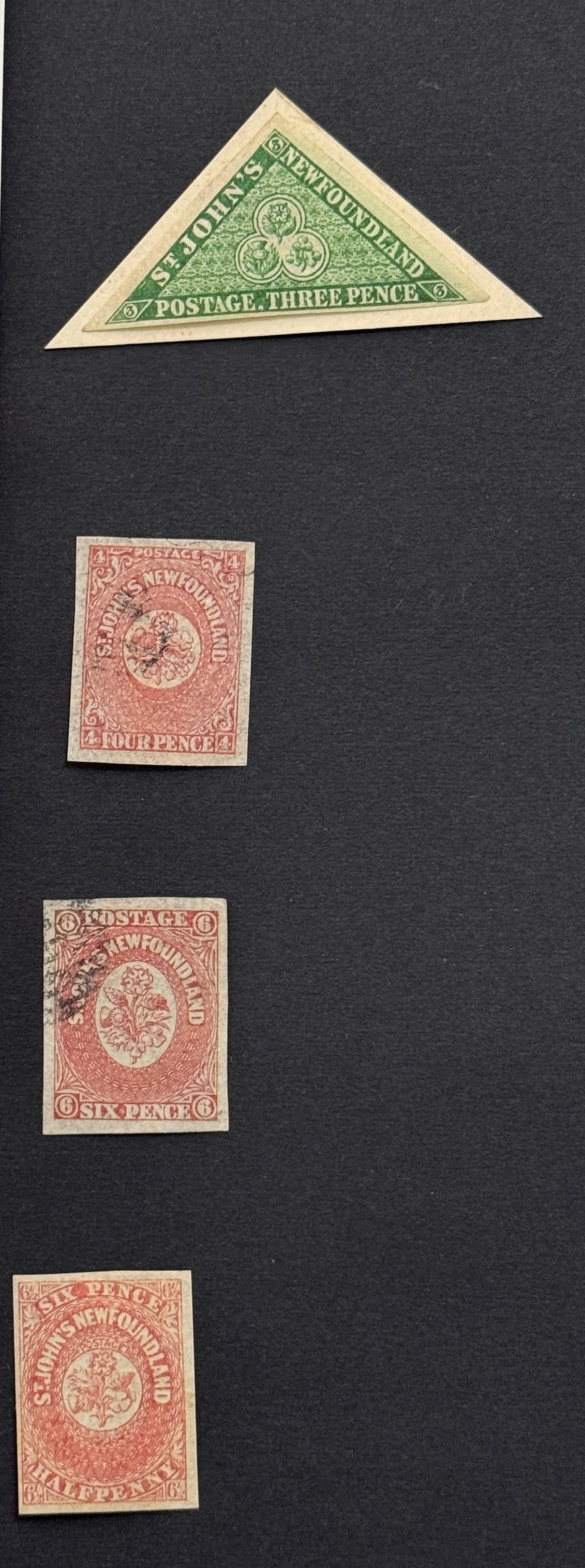 Vintage Newfoundland Impoerforated Stamp Collection Lot (1 of 4)