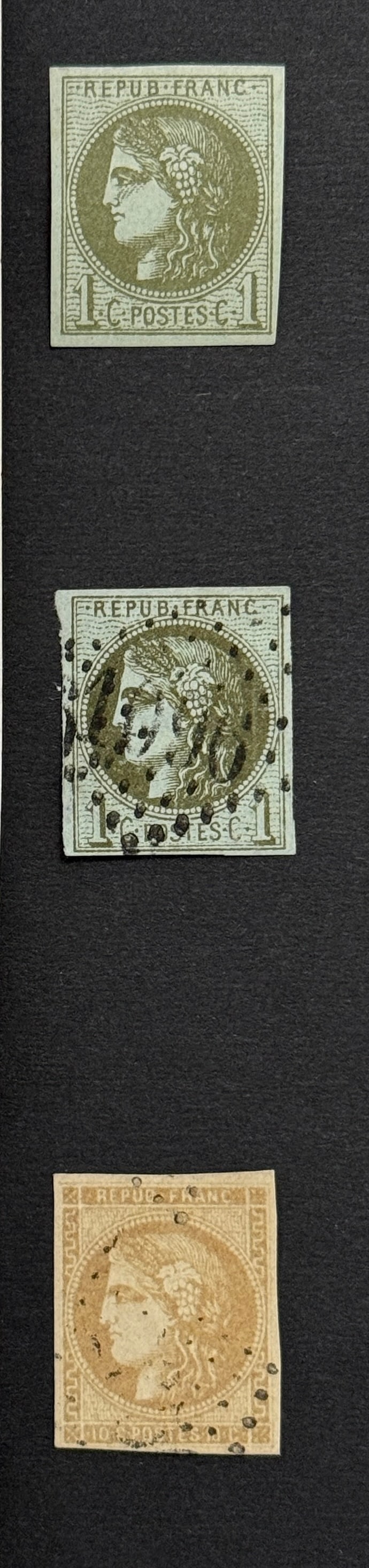 1870-1871 Bordeaux Edition France Imperforated Stamp Collection Lot (1 of 5)