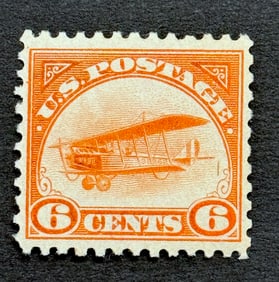 1918 United States Curtiss Jenny, Orange Stamp Mint Never Hinged
