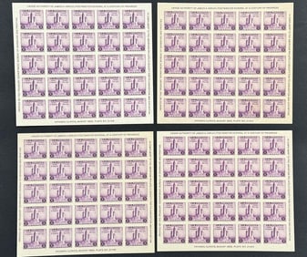 1933 Century of Progress 3c United States Imperforate Souvenir Stamp Sheets