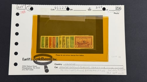 1950 Canada "G" Officials EF Lightly Hinged Perforate Unused Stamp Set