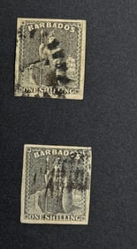 1858 Britannia Barbados Black Imperforated EF/VF Used Stamps