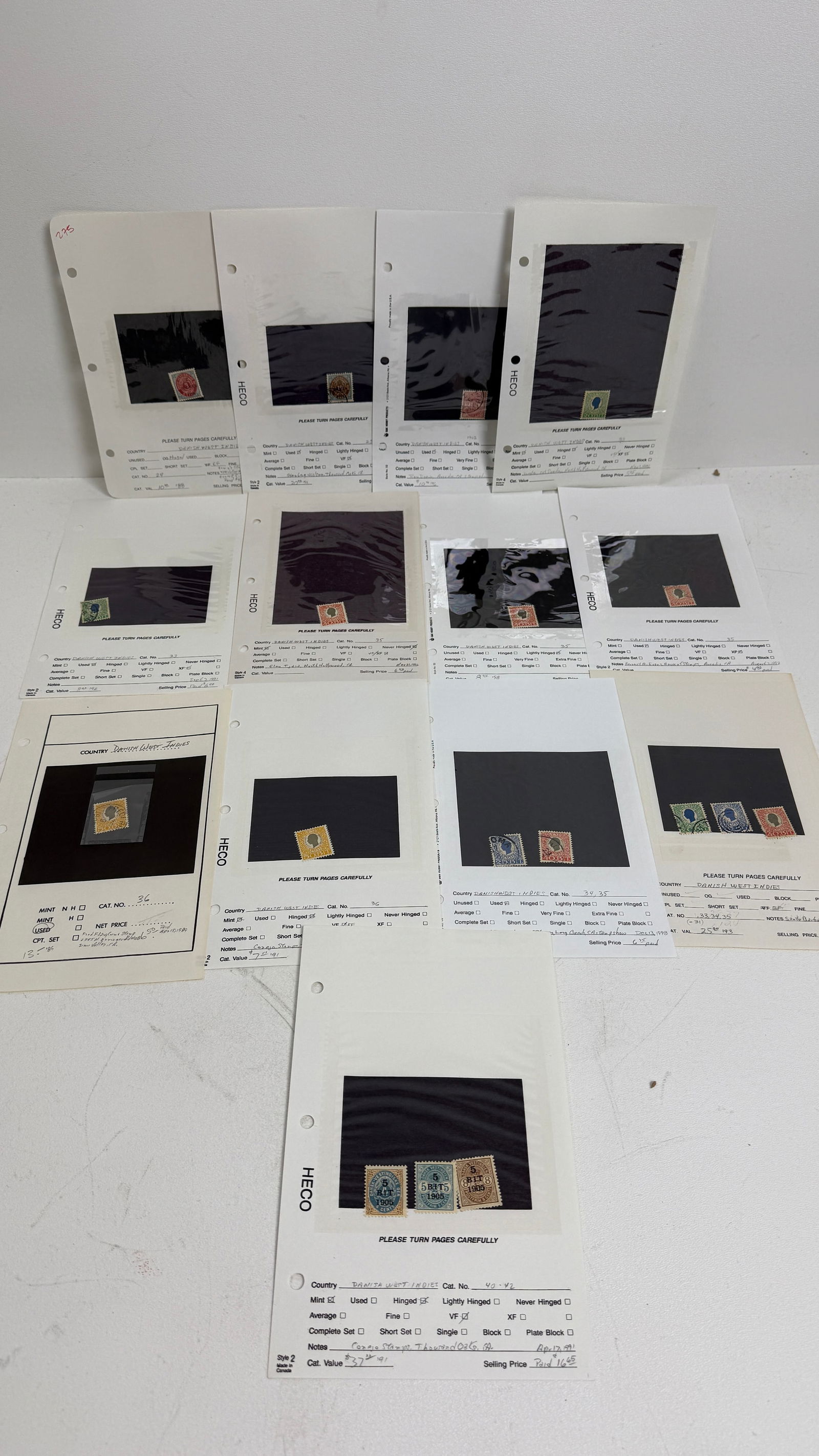 Danish West Indies Postage Stamp Collection Lot (1 of 6)