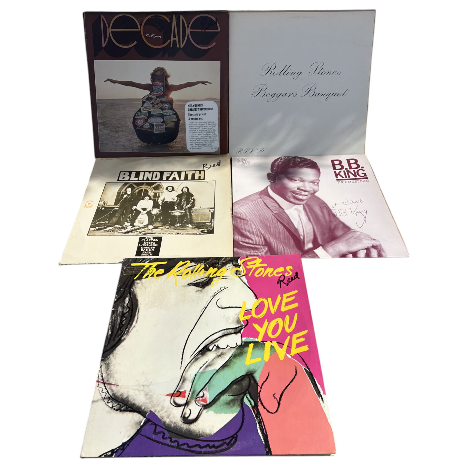 Vintage Vinyl LP Record Collection Lot – B.B. King, Blind Faith, The Rolling Stones, Neil Young (1 of 3)