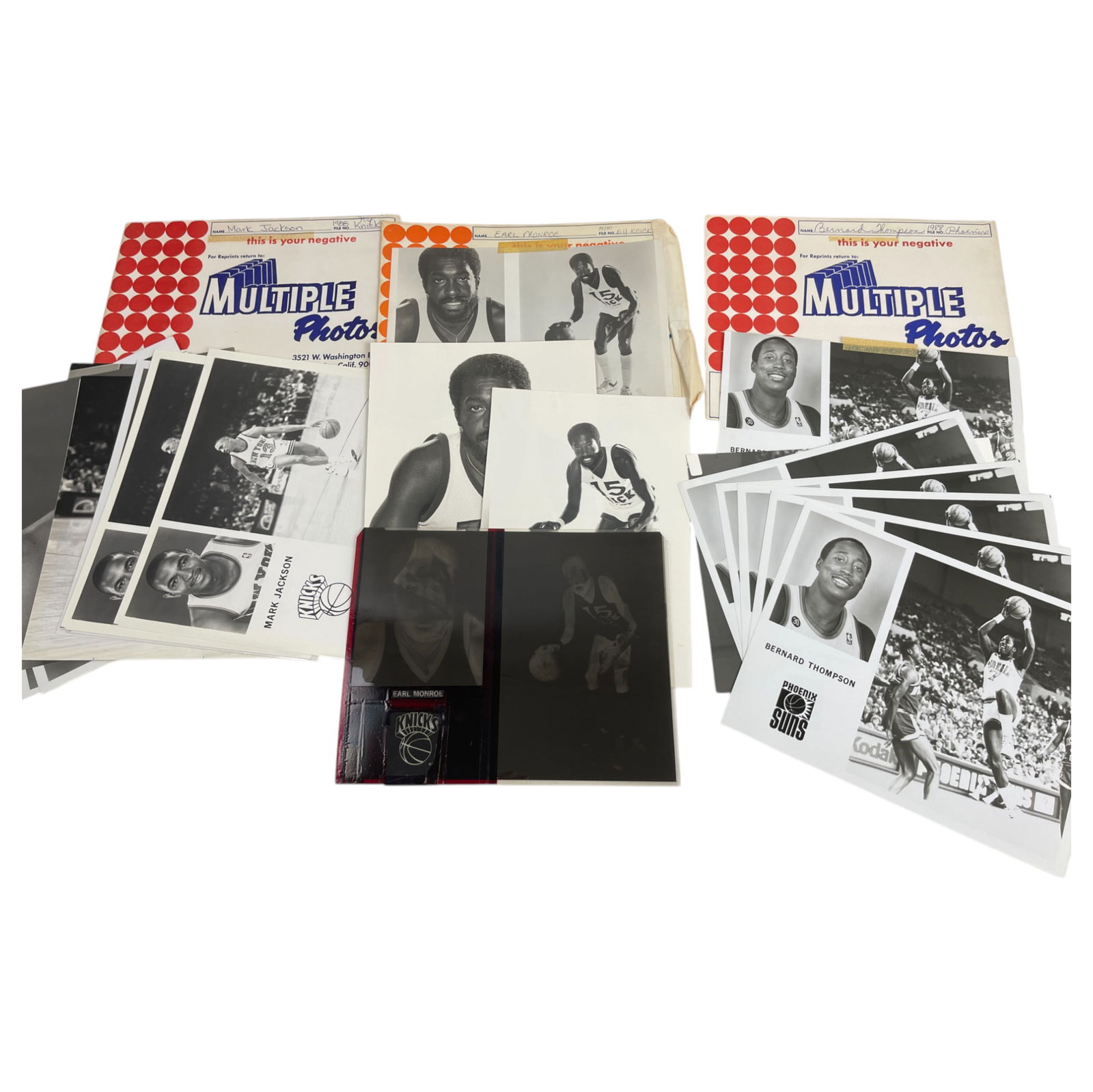 Vintage 1980s NBA Press Kit Photos with Negatives – Original Set of 3 Featuring Bernard Thompson, (1 of 5)