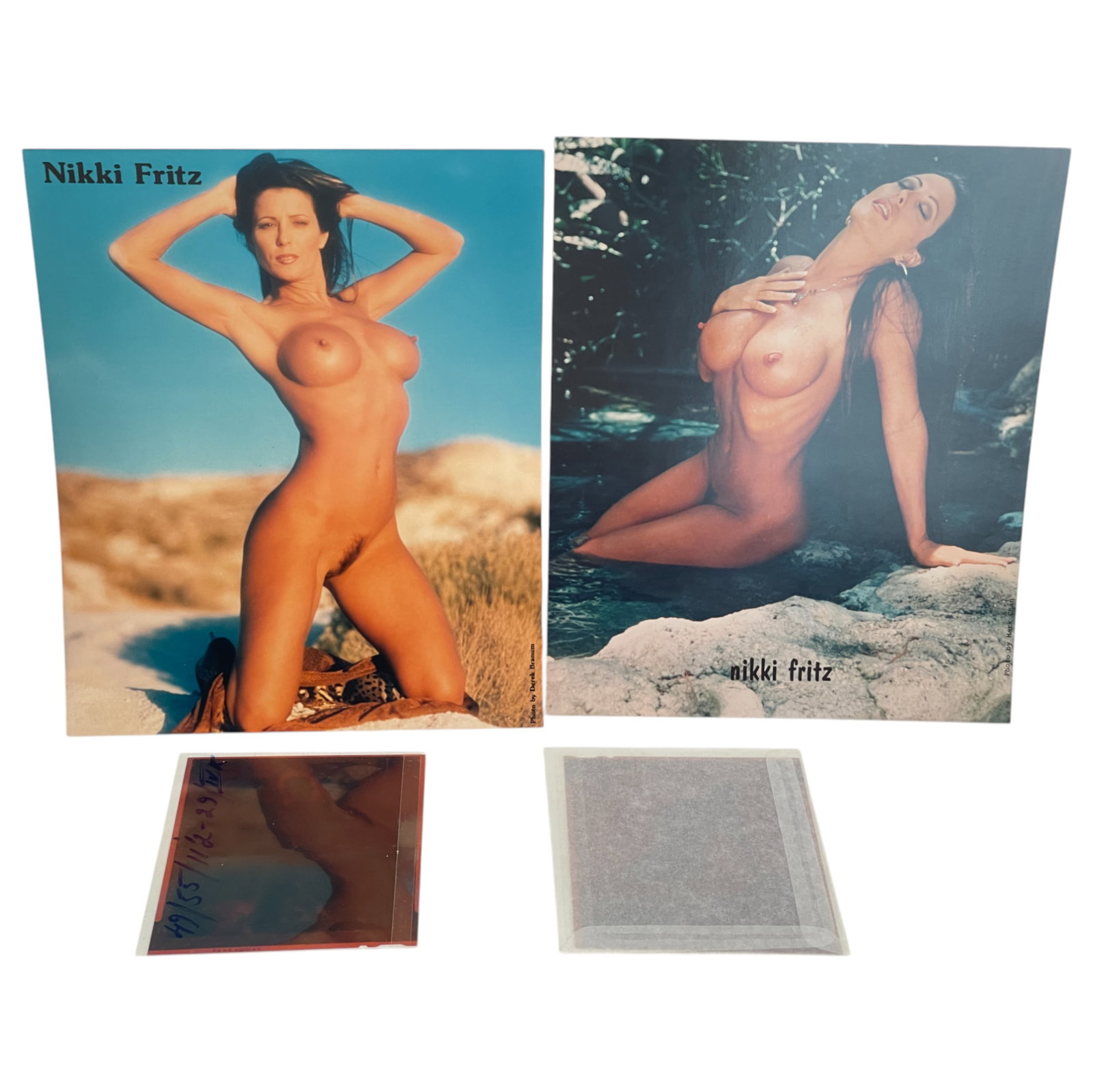 ORIGINAL PRODUCTION PHOTO WITH NEGATIVE NIKKI FRITZ MILF SEXY CANDY CANE PORNSTAR/ACTRESS: ORIGINAL PRODUCTION FOR PRESS KIT PHOTO WITH NEGATIVE NIKKI FRITZ MILF SEXY CANDY CANE PORNSTAR/ACTRESS LOT 2, 8"X 10" Erotic Nude Model Photo