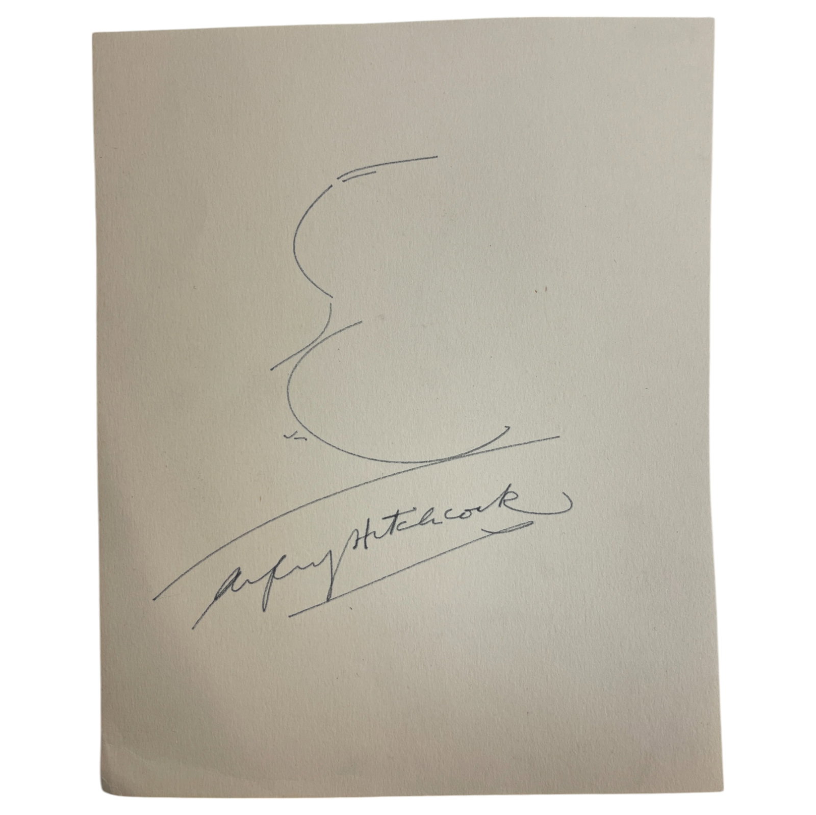 Alfred Hitchcock Signed Self-Portrait Memorabilia – Rare Collectible (1 of 4)