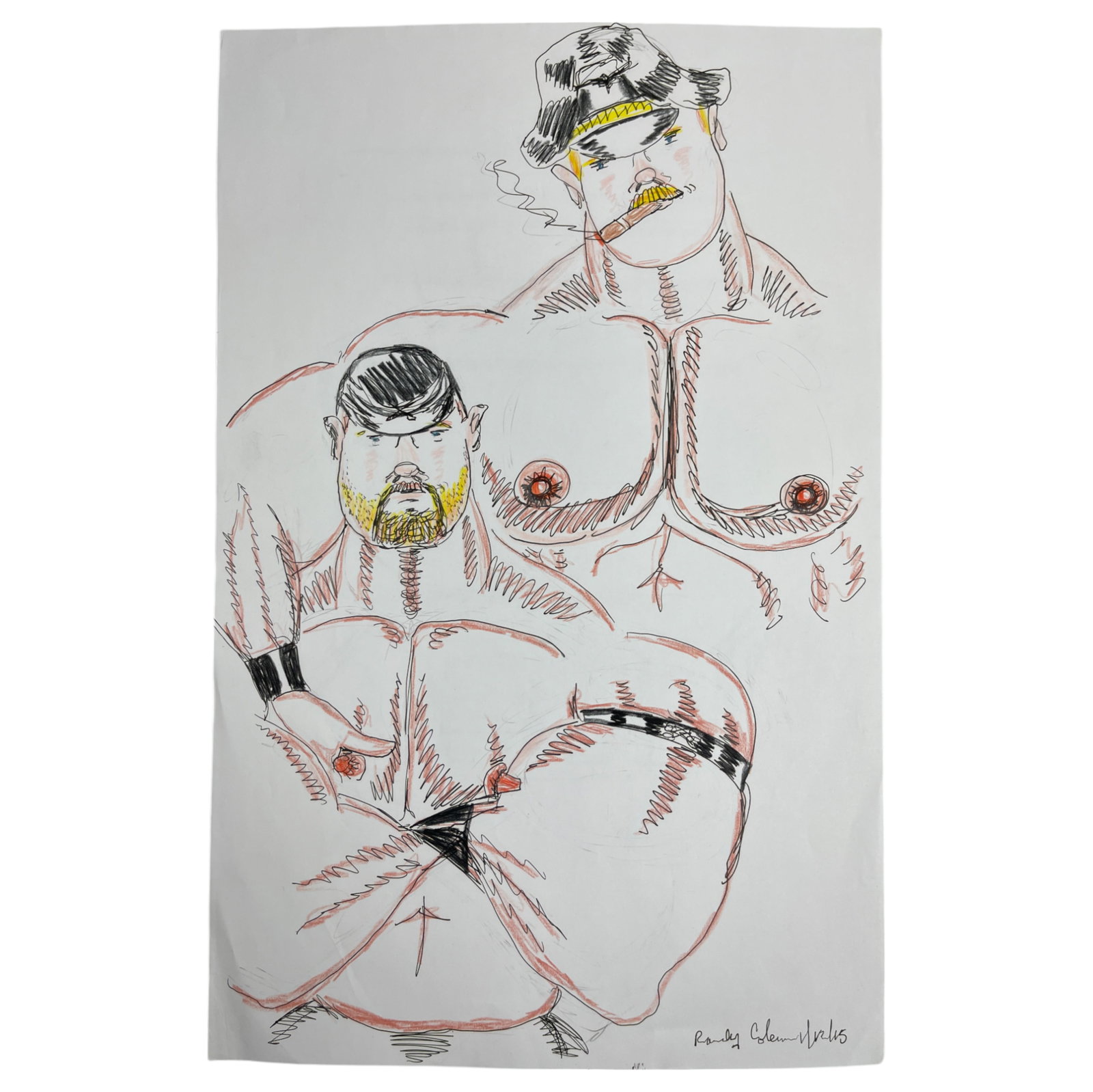 Randy Coleman Signed Gay Male Interest Drawing Illustration Art Original Erotic Nude Adults Only: Original Randy Coleman Signed Gay Male Interest Hand Drawing Illustration Art Erotic Nude Adults Only. Signed and dated. Size 11 x 13 1/2 inches.Artist and San Francisco Bay Times Columnist Randy Cole