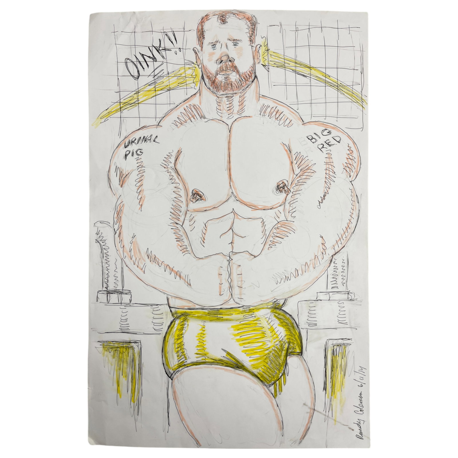Randy Coleman Signed Gay Male Interest Drawing Illustration Art Original Erotic Nude Adults Only: Original Randy Coleman Signed Gay Male Interest Hand Drawing Illustration Art Erotic Nude Adults Only. Signed and dated. Size 11 x 13 1/2 inches.Artist and San Francisco Bay Times Columnist Randy Cole
