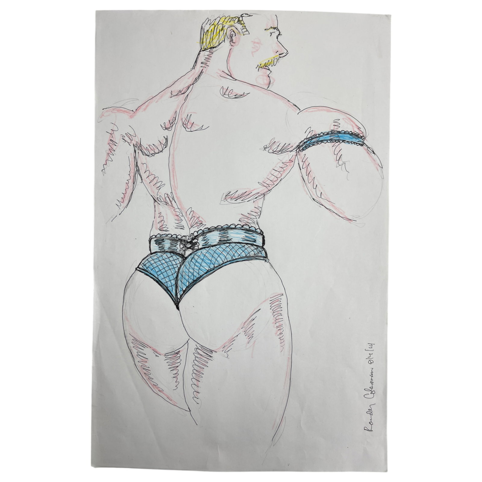 Randy Coleman Signed Gay Male Interest Drawing Illustration Art Original Erotic Nude Adults Only: Original Randy Coleman Signed Gay Male Interest Hand Drawing Illustration Art Erotic Nude Adults Only. Signed and dated. Size 11 x 13 1/2 inches.Artist and San Francisco Bay Times Columnist Randy Cole