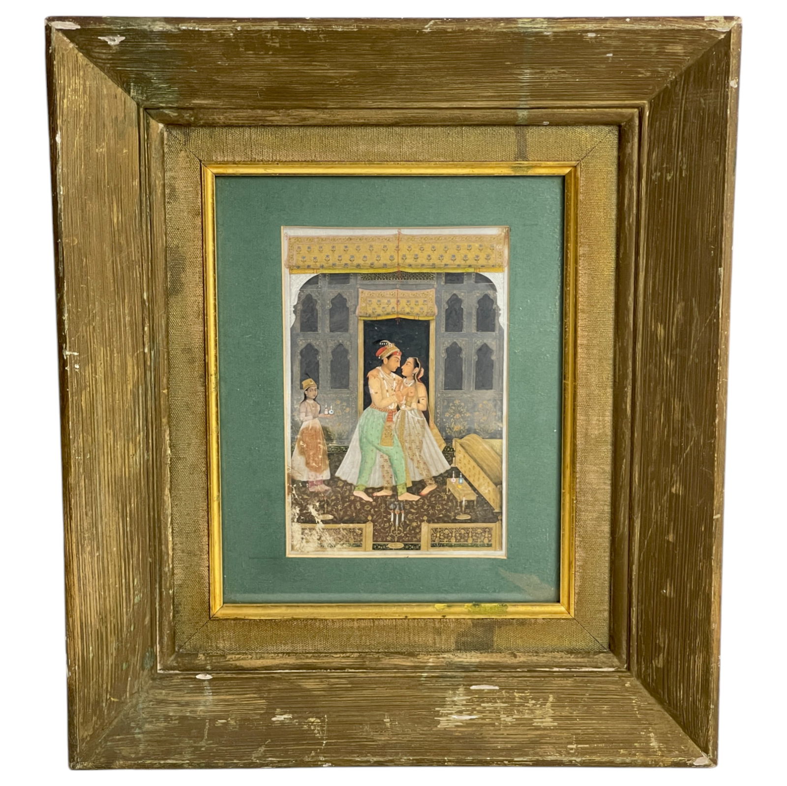 Portrait of Prince Murad – Shah Jahan Period (1627-1658) – Anupchattar Style: This exquisite historical portrait depicts Prince Murad, the son of Mughal Emperor Shah Jahan, crafted in the Anupchattar style during his reign (1627-1658). Measuring 4.8" x 6.93", this finely detail