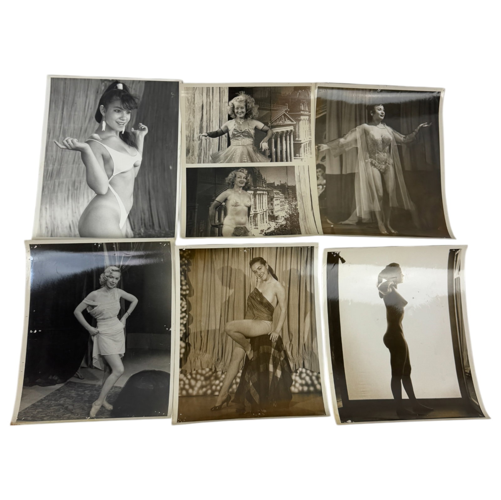 Vintage 1950's Original Burlesque Nude Pin up Model Risque Photo 8x10 Black & White Photographs: Vintage 1950's Original Burlesque Nude Pin up Model Risque lot 6 Photo 8x10 Black & White Photographs stamp on back Property of G&S Film C