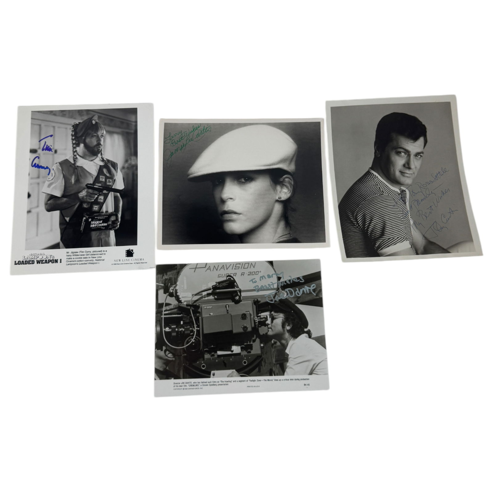 ORIGINAL Signed Photo Collection – Tim Curry, Jamie Lee Curtis, Tony Curtis, Joe Dante (1 of 5)