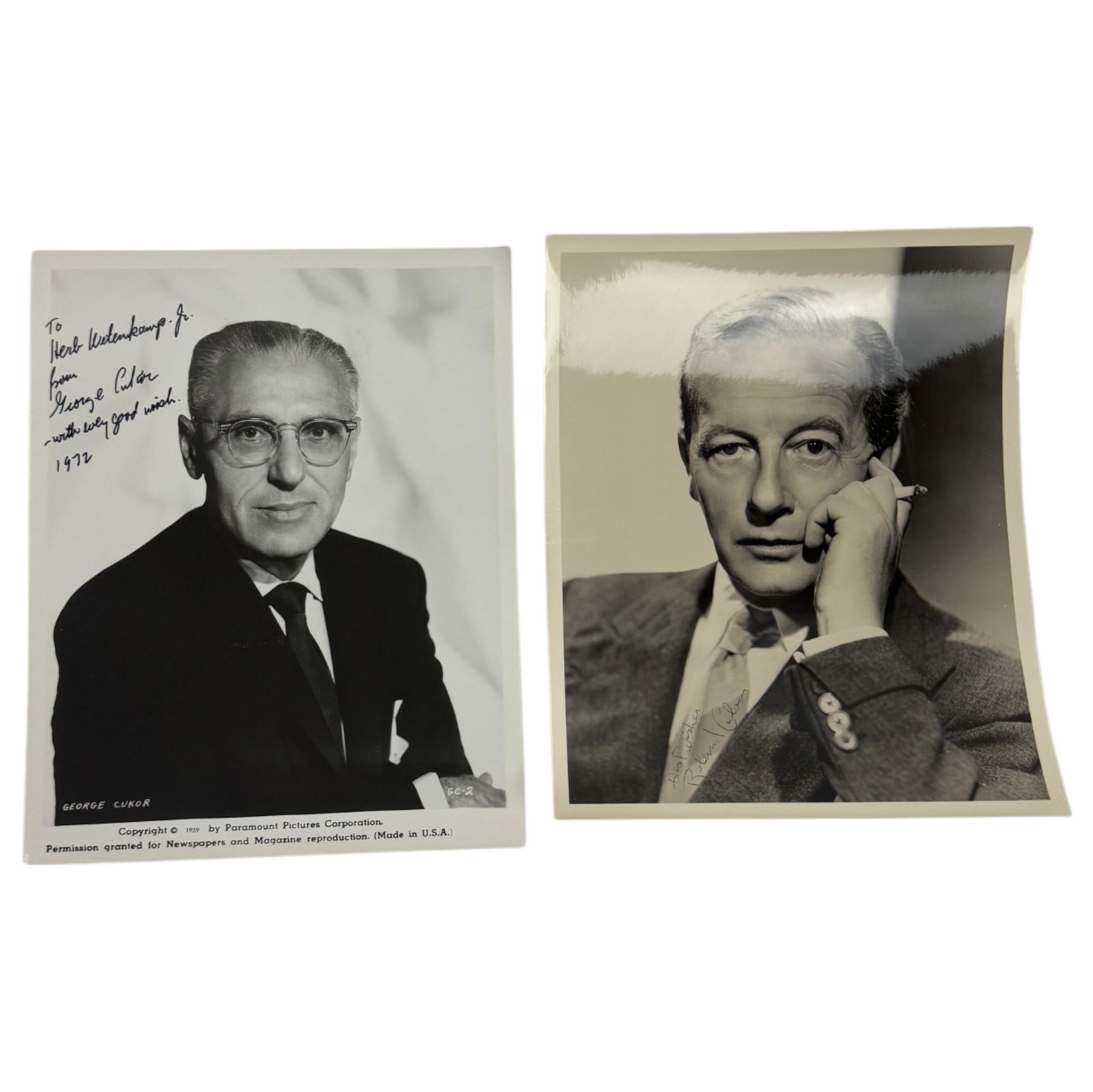 Signed Photo – Ronald Colman & George Cukor – Rare Hollywood Memorabilia 8X10 (1 of 4)