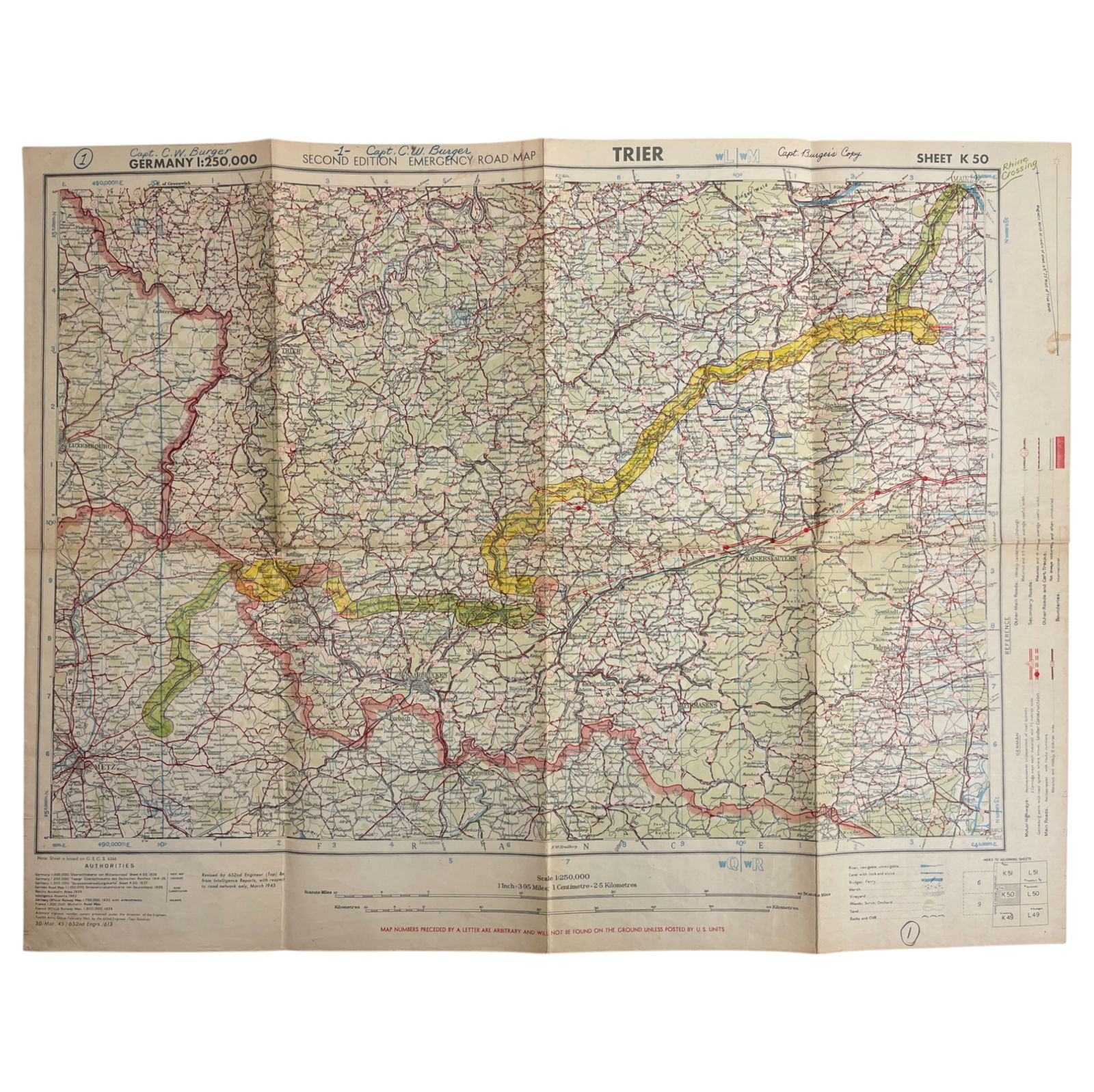 WWII WW2 German Map Original War Plans Rare Original (1 of 4)