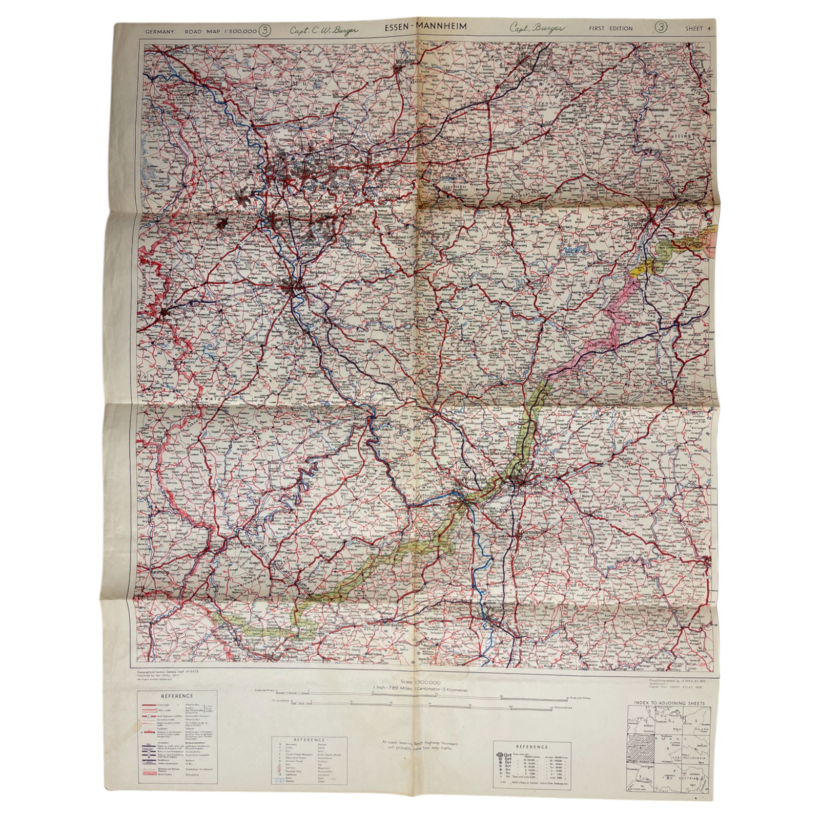 WWII WW2 German Map Original War Plans Rare Original (1 of 5)