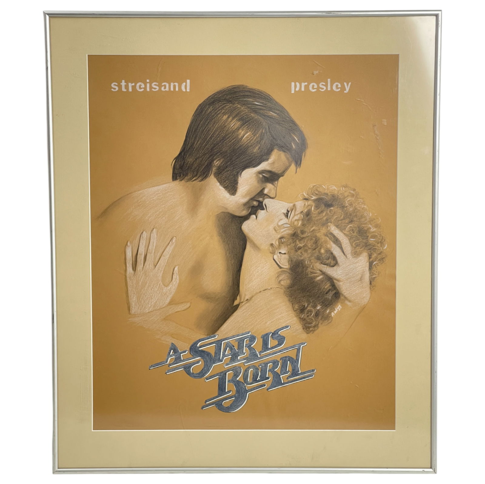 Elvis Presley A Star Is Born Original Illustration Movie Pastel Art Painting Streisand (1 of 6)