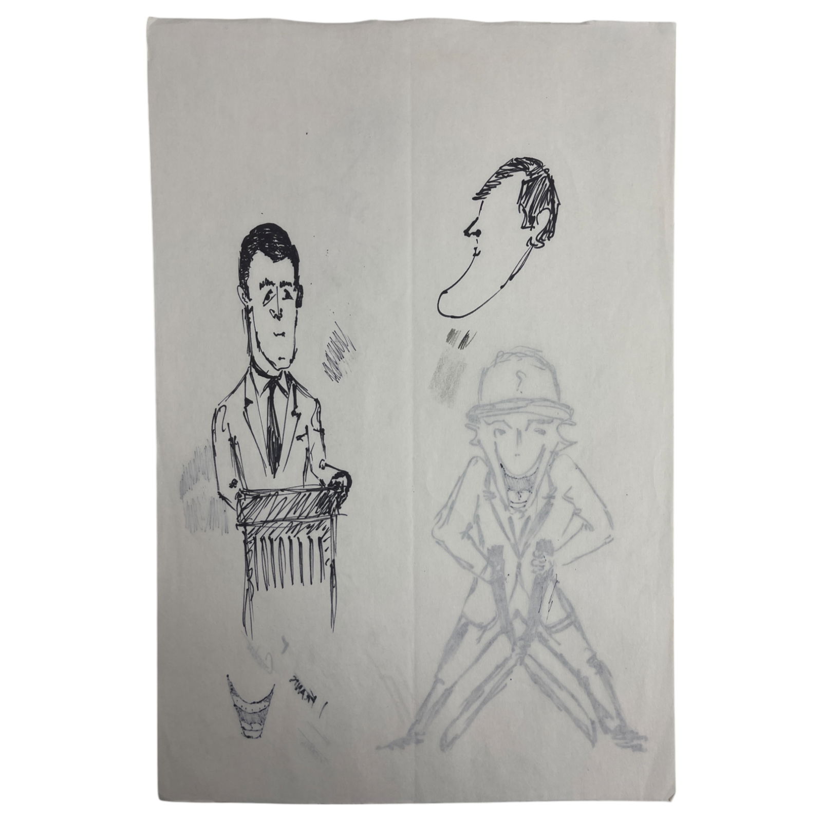 Frank Gorshin Original Riddler vs Saddam Signed Drawing (1 of 5)