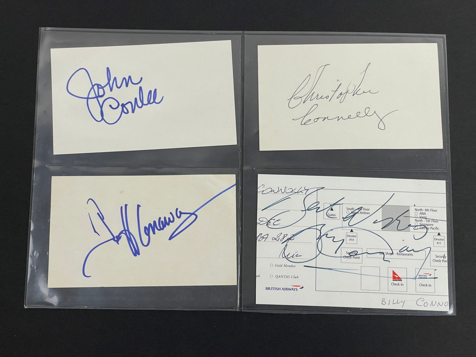 Christopher Connelly John Conlee Jeff Conaway & Billy Cono Cut Signatures (1 of 4)
