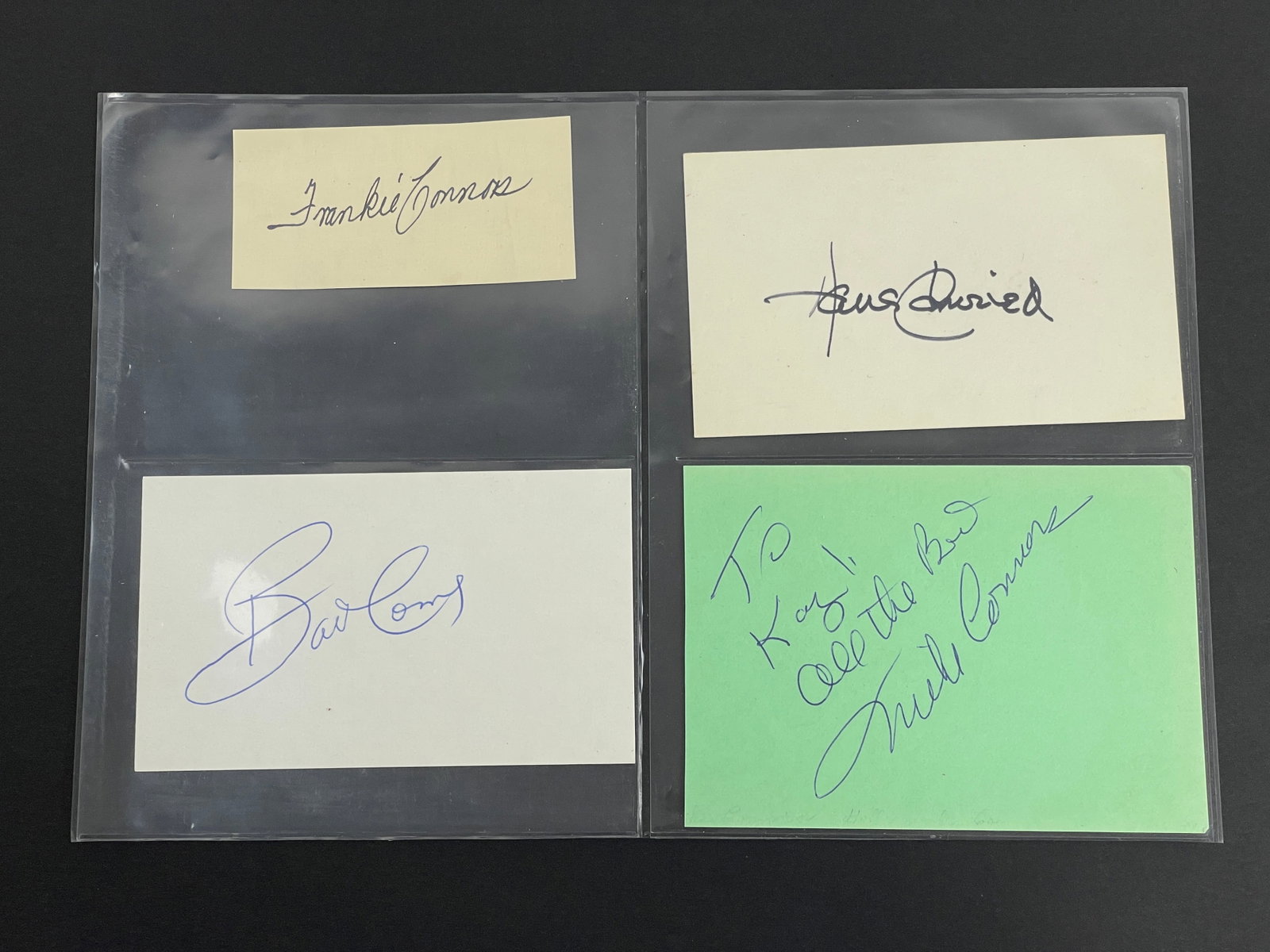 Mike Conners Hans Conried Bart Conner & Frankie Connor Cut Signatures: Mike Conners Hans Conried Bart Conner & Frankie Connor Cut Signatures
