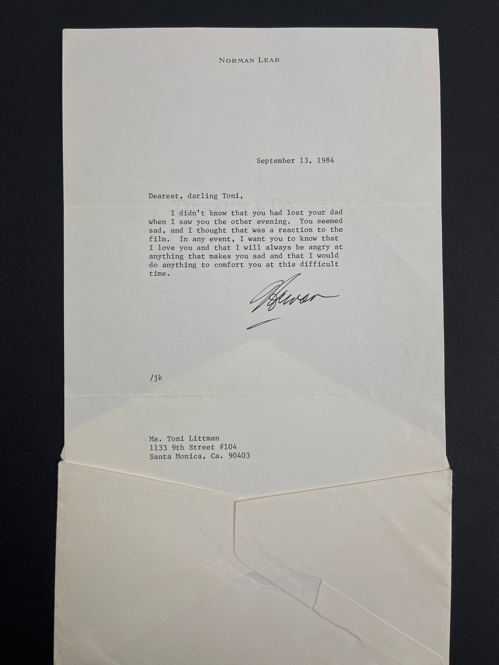 Norman Lear - American Screenwriter and Producer Signed Letter from 1984: Norman Lear - American Screenwriter and Producer Signed Letter from 1984