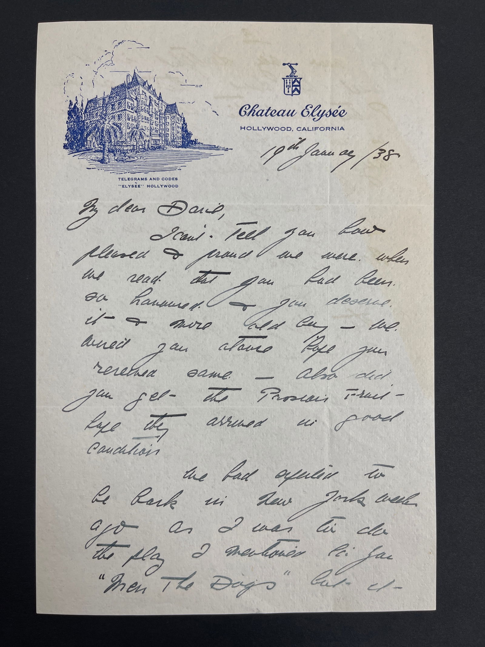 Robert Greig - Australian American Actor Hand Written and Signed Letter Dated 1938 (1 of 6)