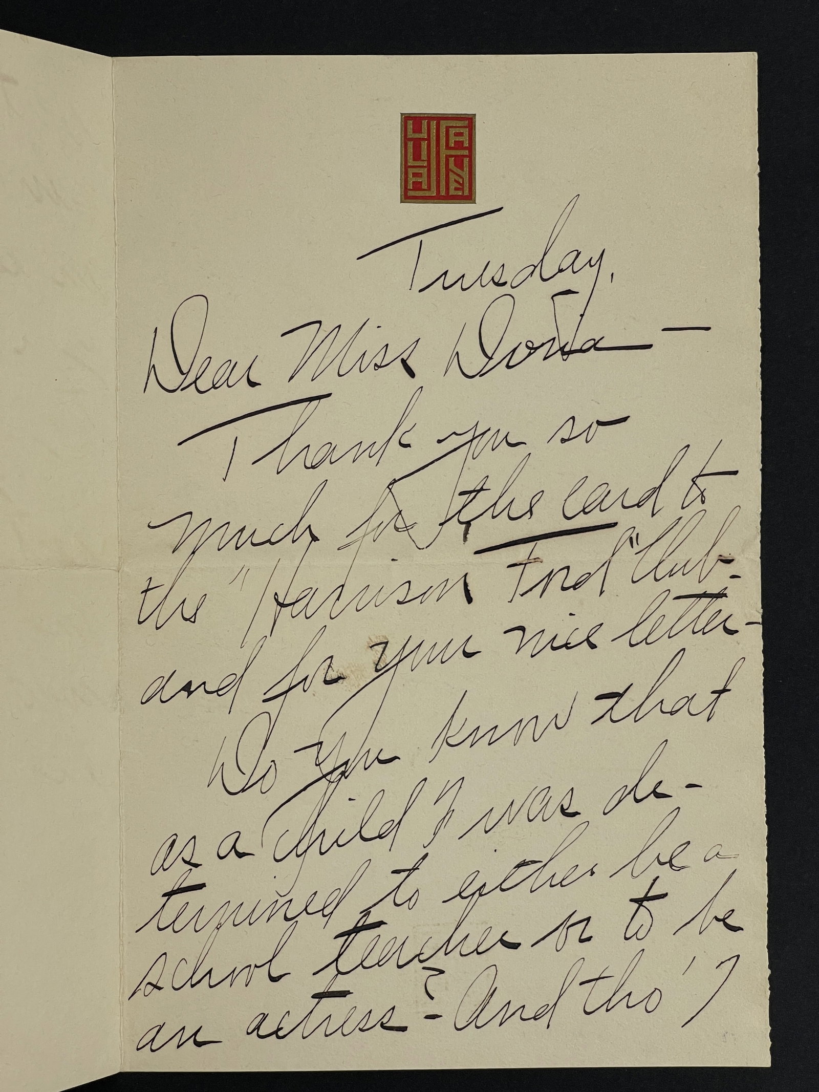 Julia Faye - American Silent Movie Actress Hand Written and Signed Letter: Julia Faye - American Silent Movie Actress Hand Written and Signed Letter. Julia Faye best know for her roles in: Male and Female, The Volga Boatman, Dynamite and The Ten Commandments.