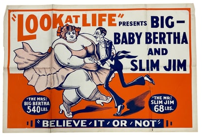 Look at Life Presents Big-Baby Bertha & Slim Jim Vintage Movie Poster