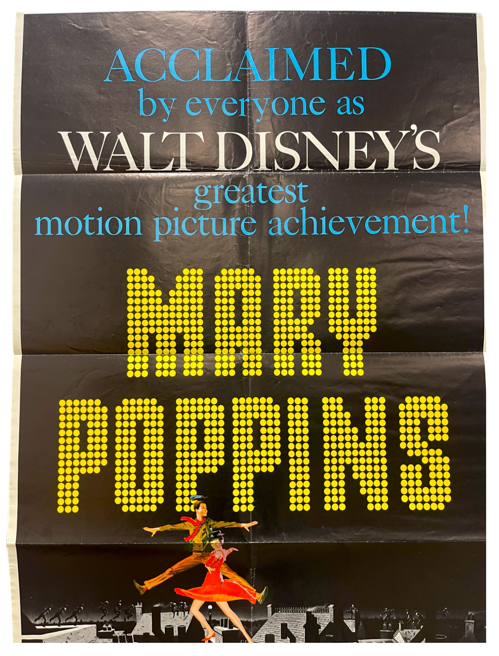 Mary Poppins 1964 Dick Van Dyke Julie Andrews Original Movie Poster (1 of 10)