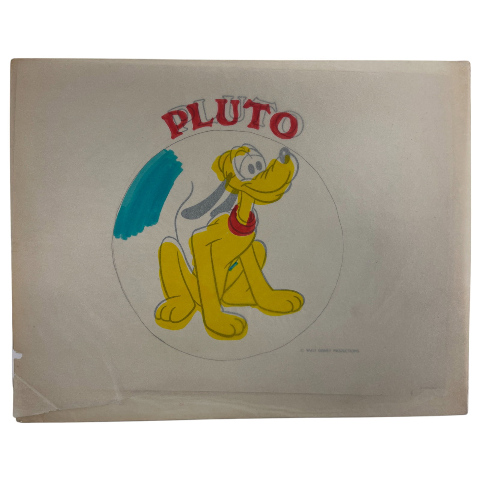 Vintage Disney Pluto Production Storyboard Hand Drawing: Vintage Disney Pluto Production Storyboard Hand Drawing 14" x 11"