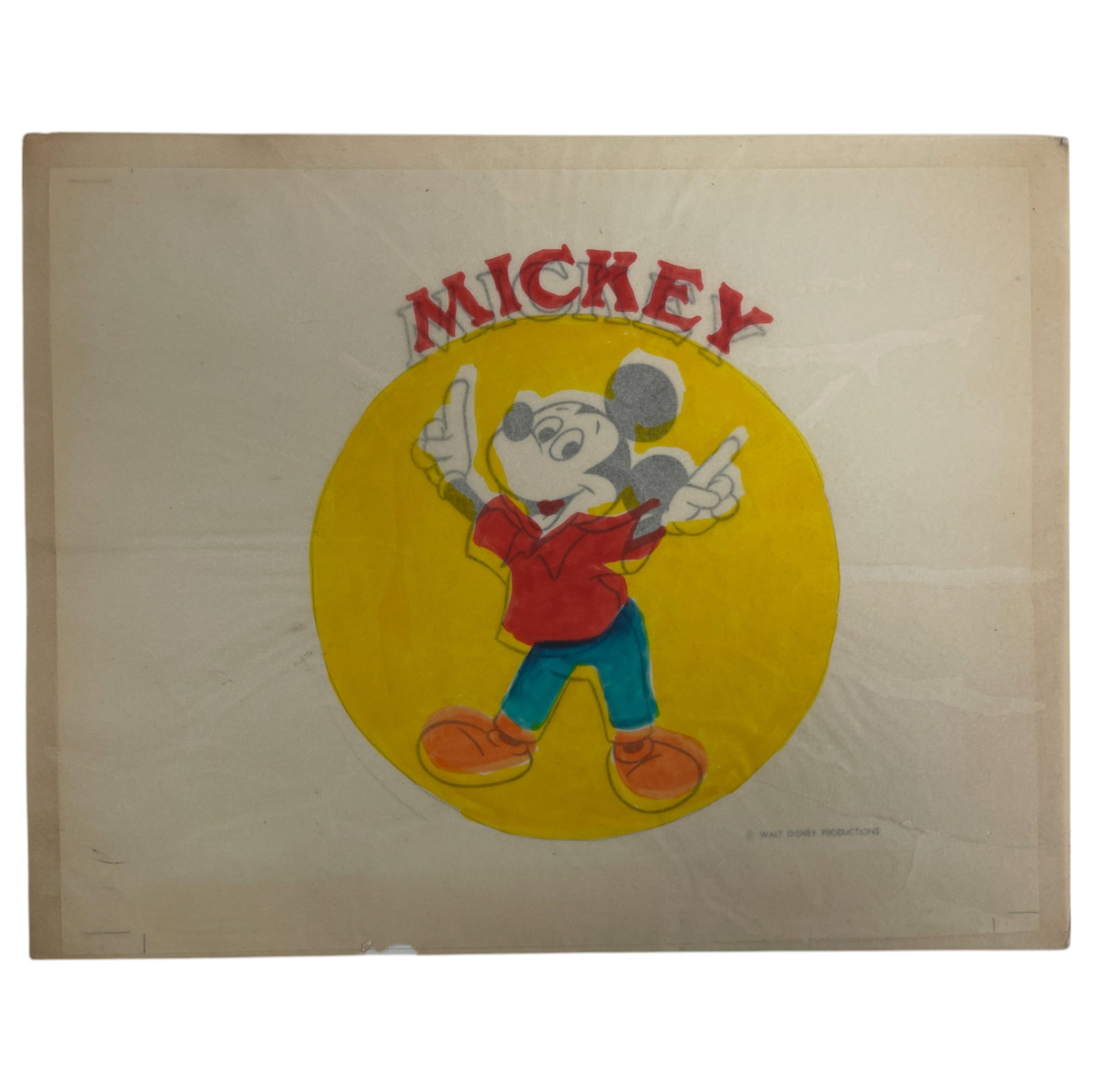 Vintage Disney MICKEY Production Storyboard Hand Drawing: Vintage Disney MICKEY Production Storyboard Hand Drawing 14" x 11"